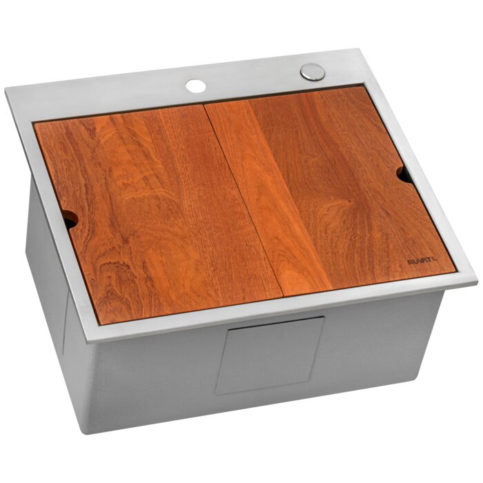 Alto Ruvati 25 x 22 x 12 inch Drop-in Top Mount Laundry Utility Workstation Sink 16 Gauge Stainless Steel – Model# RVU6425