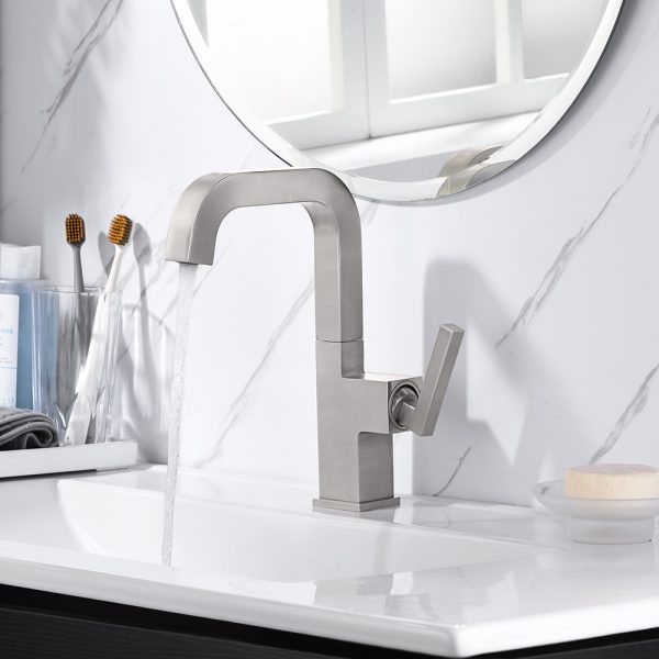 Oakland Single Handle Bathroom Sink Faucet with Pop Up Drain in Brushed Nickel Model# KSB1142BN