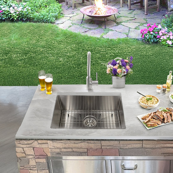 Nantucket Sinks - 23"x18" Marine-Grade Stainless Steel Outdoor Undermount Sink Model# AW2318-16