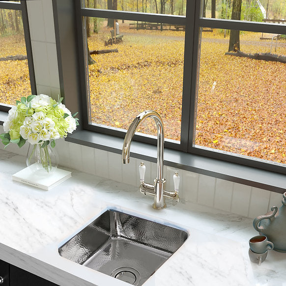 Nantucket Sinks - 16-1/2" Square Stainless Steel Hammered Bar/Prep Sink Model# SQRS-7