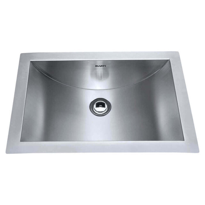 Ariaso  Ruvati 16" x 13" Brushed Stainless Steel Rectangular Bathroom Sink Undermount – Model# RVH6106ST