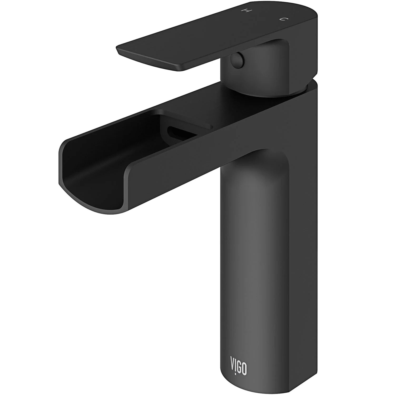 VIGO - Amada Single Hole Open Spout Bathroom Faucet In Matte Black Finish Model# VG01042MB