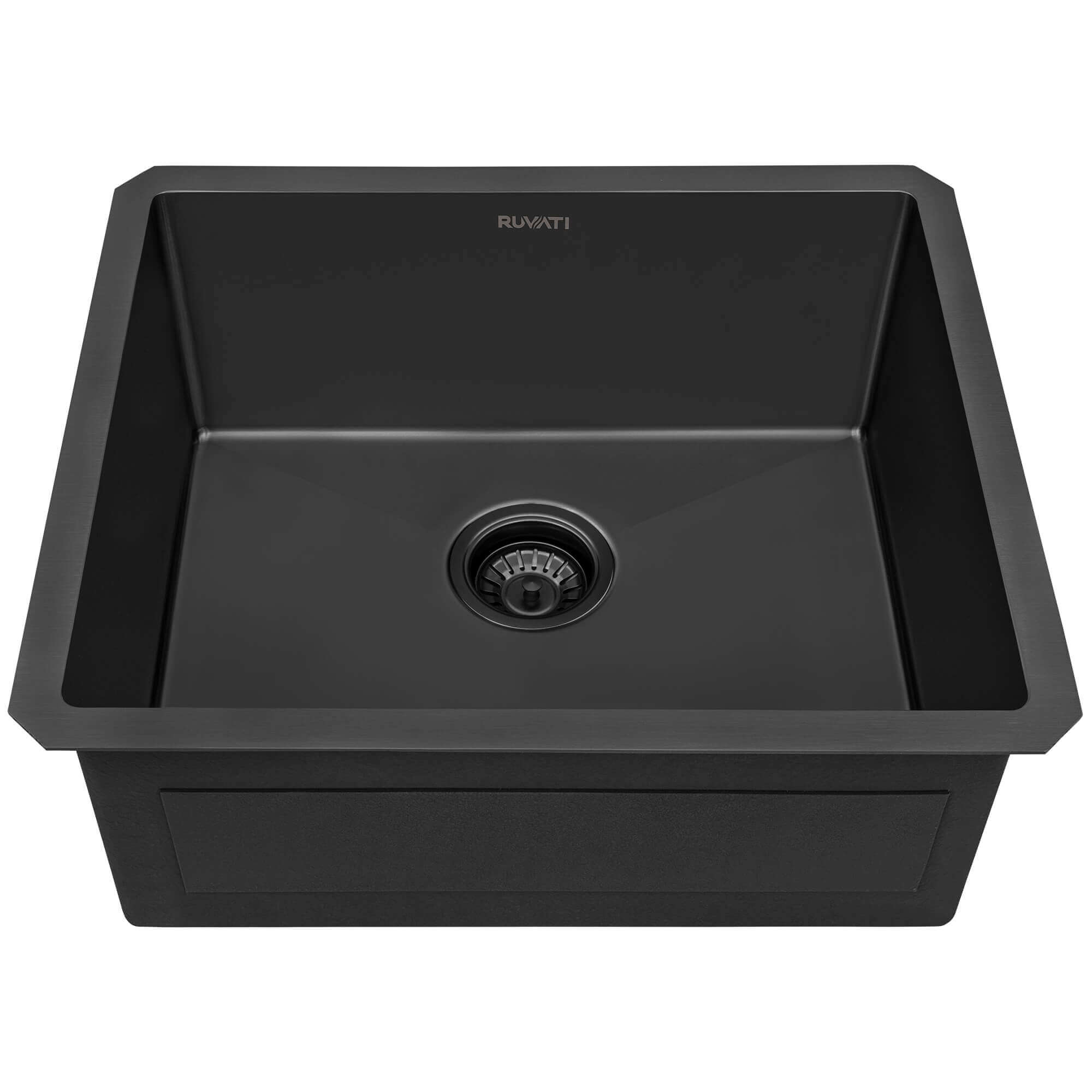 Terraza Ruvati 21-inch Gunmetal Black Stainless Steel Undermount Bar Prep Kitchen Sink – Model# RVH7121BL