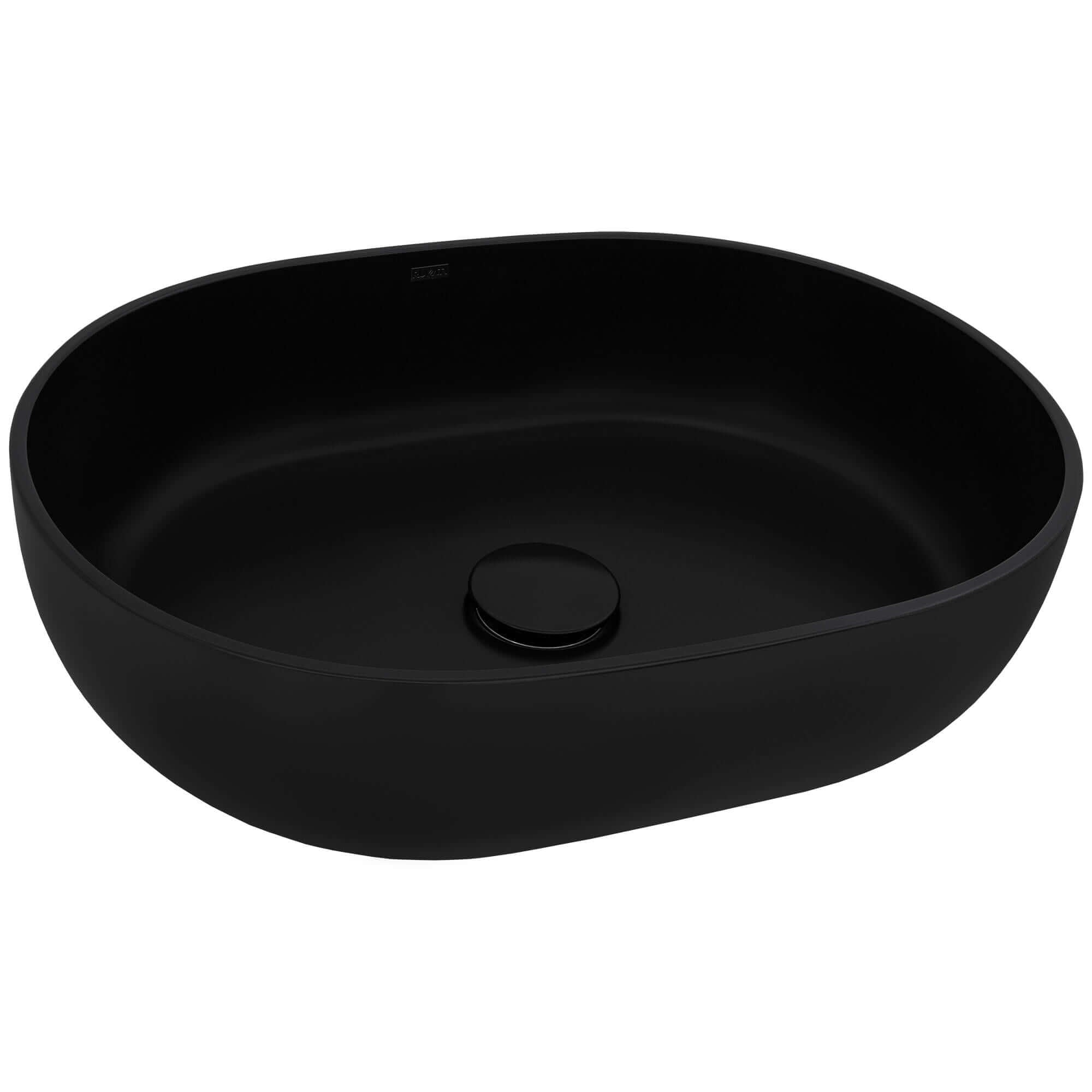 Canali Model: RVB2119BK Ruvati 19-inch Matte Black epiStone Solid Surface Modern Bathroom Vessel Sink – RVB2119BK