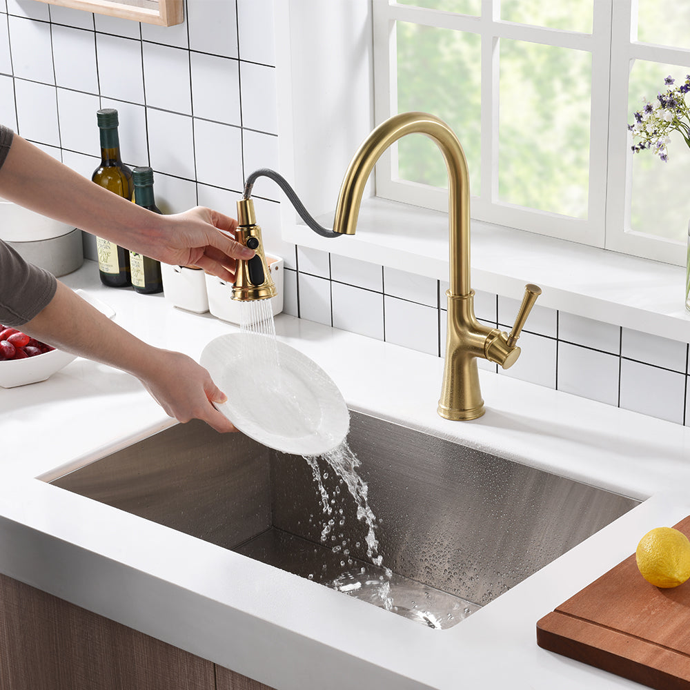 27″ Zero Radius Undermount Single Bowl Stainless Steel Kitchen Sink - Model #KSH27189S