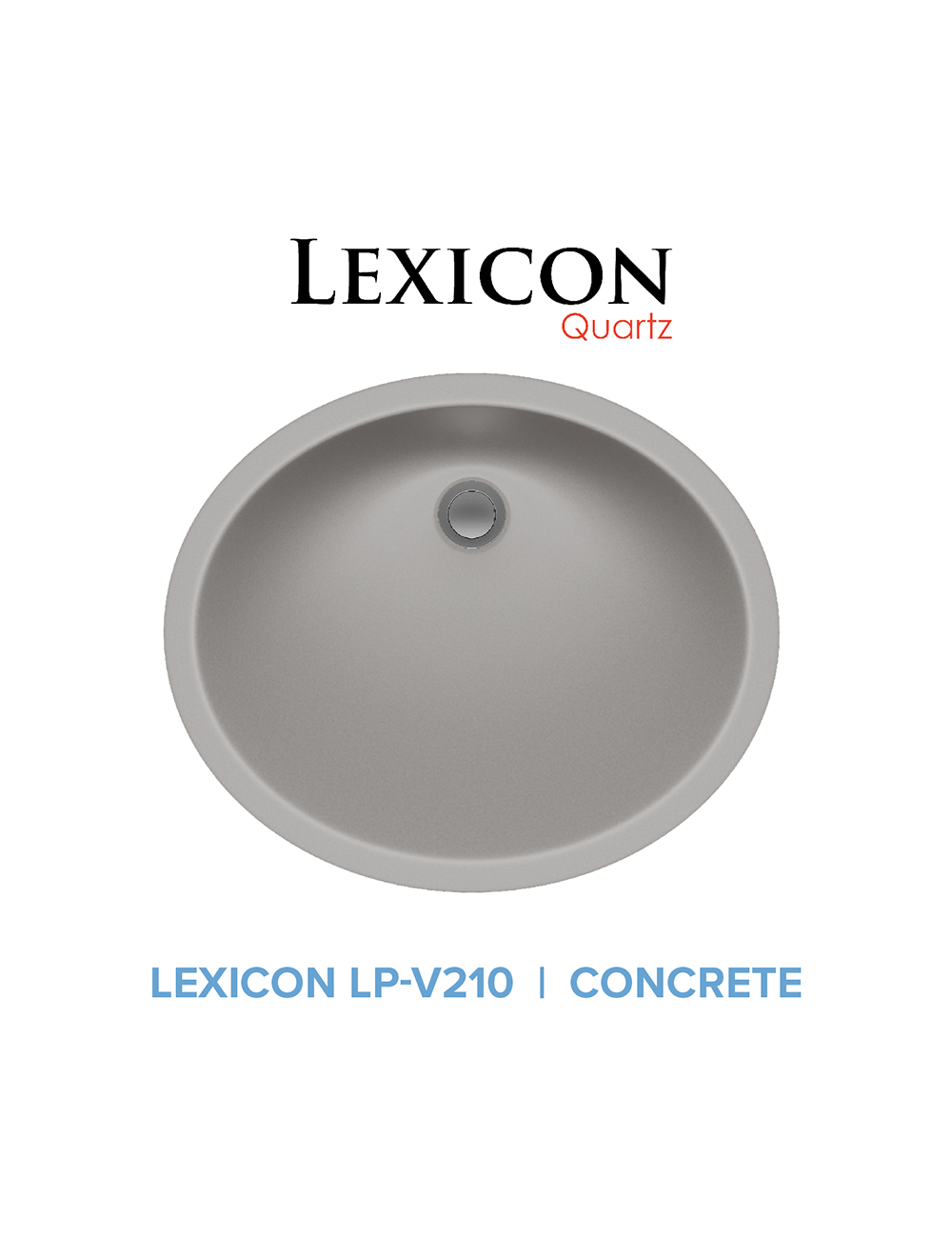 Lexicon Platinum V210 Quartz Composite Oval Vanity Sink Model# V210