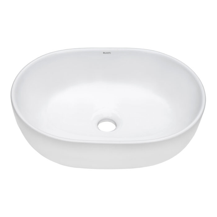 Vista Ruvati 19 x 14" Bathroom Vessel Sink White Oval Above Counter Vanity Porcelain Ceramic – Model# RVB0419