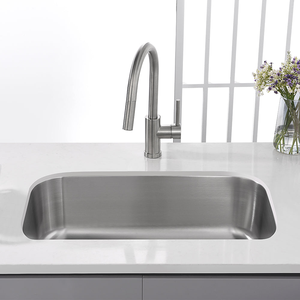 Oakland Medium Size 18 Gauge 30″ Undermount Stainless Steel Single Bowl Kitchen Sink Model# KSU30189B