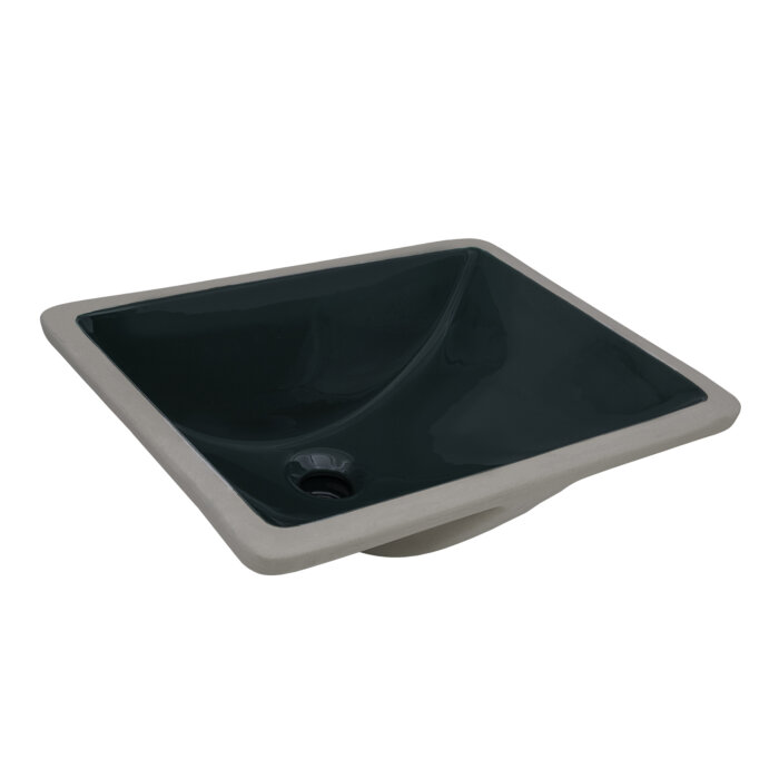 Krona Model: RVB0718EG Ruvati 16 x 11-3/4 inch Undermount Bathroom Vanity Sink Emerald Green Rectangular Porcelain Ceramic with Overflow – RVB0718EG