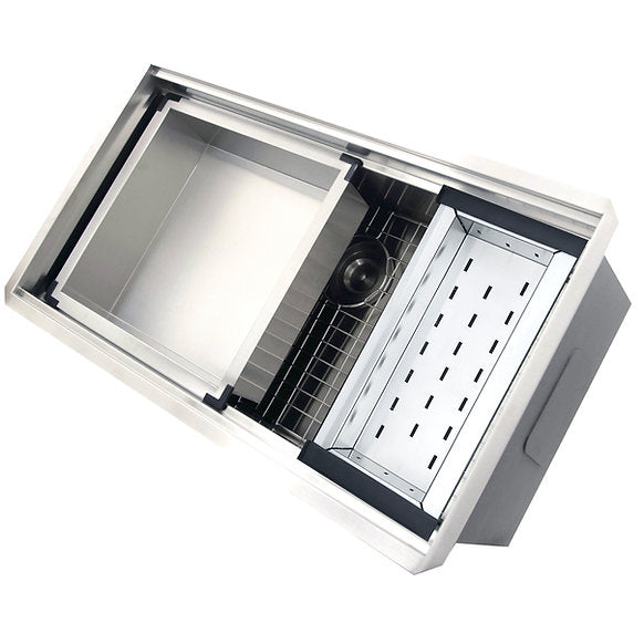 Nantucket Sinks - 36" Pro Series Workstation Undermount Stainless Steel Kitchen Sink Model#   ZR-PS-3620-16