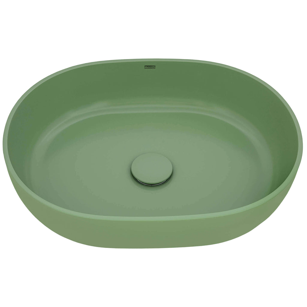Canali Model: RVB2119GN Ruvati 19-inch Avocado Lime Green epiStone Solid Surface Bathroom Vessel Sink – RVB2119GN