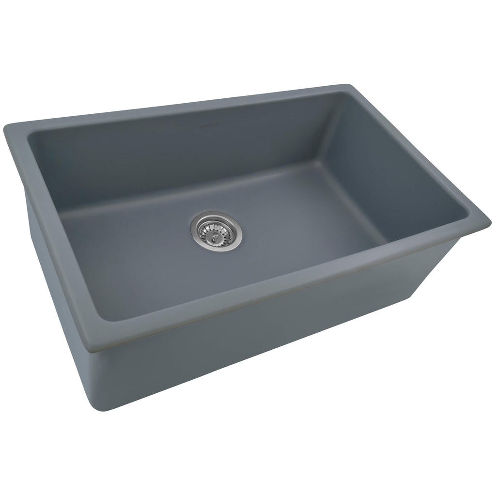 Fiamma Model: RVL3030LU Ruvati 30-inch Fireclay Undermount / Drop-in Topmount Kitchen Sink Single Bowl – Blue- RVL3030LU