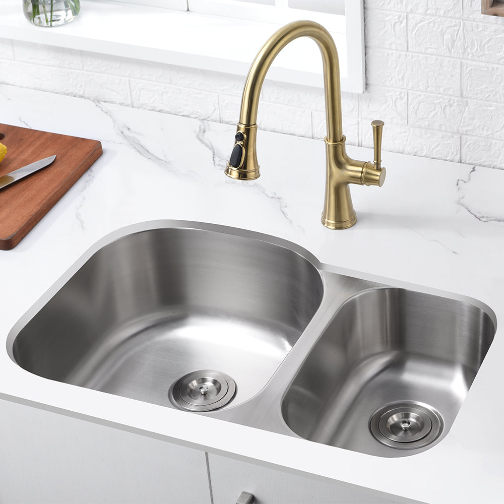 Oakland 30″ Undermount Stainless Steel Double Bowl Kitchen Sink Model# KSU302197B
