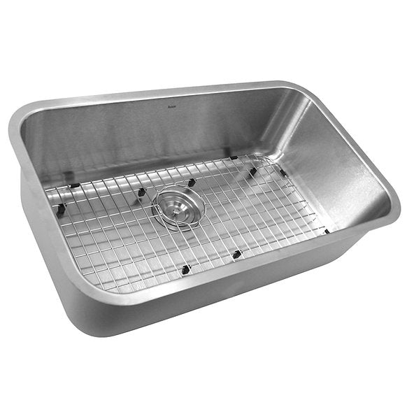 Nantucket Sinks - 30" Large Rectangle Single Bowl Undermount Stainless Steel Kitchen Sink Model# NS3018-10-16