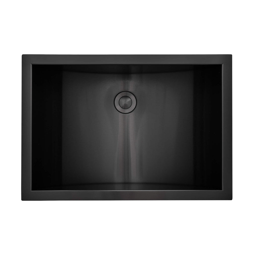 Ariaso Ruvati 20" x 14" Semi-Recessed Drop-in Top Mount Gunmetal Black Stainless Steel Rectangular Bathroom Sink – Model# RVH6211BL