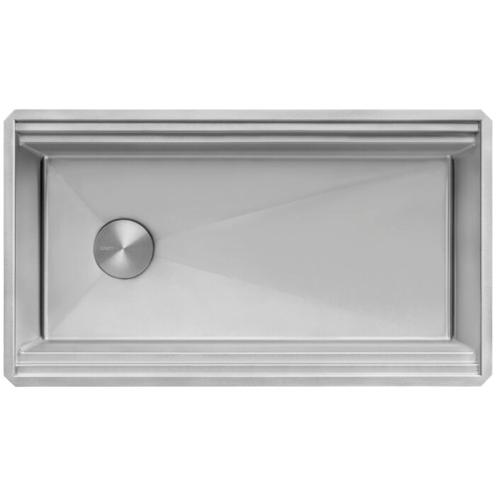 Dual-Tier Pro Ruvati 33" Workstation Two-Tiered Ledge Kitchen Sink Undermount 16 Gauge Stainless Steel – Model# RVH6222ST