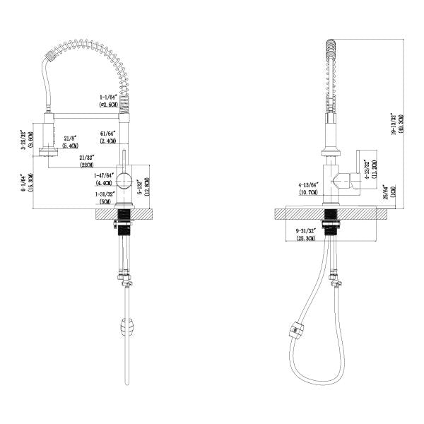 Single Handle 1 Hole Pull-Down Kitchen Faucet with Spring in Chrome Model# KSK1125C