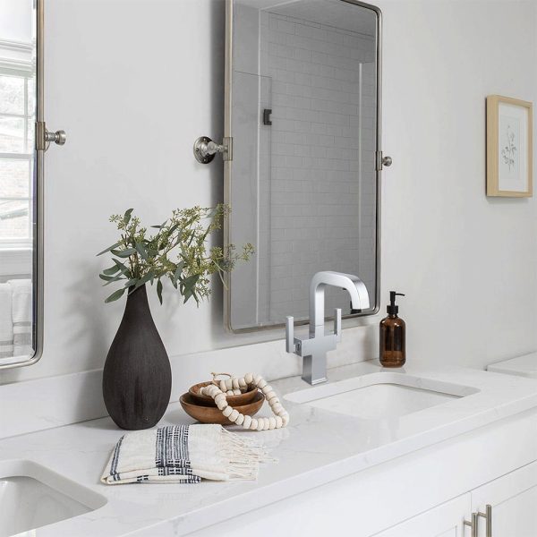 Oakland Two Handles Bathroom Sink Faucet with Pop Up Drain in Chrome Model# KSB1216C