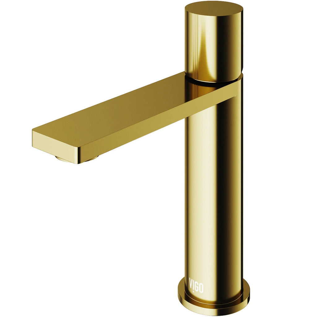 VIGO - Elan Single Hole Bathroom Faucet In Matte Brushed Gold Model# VG01045MG