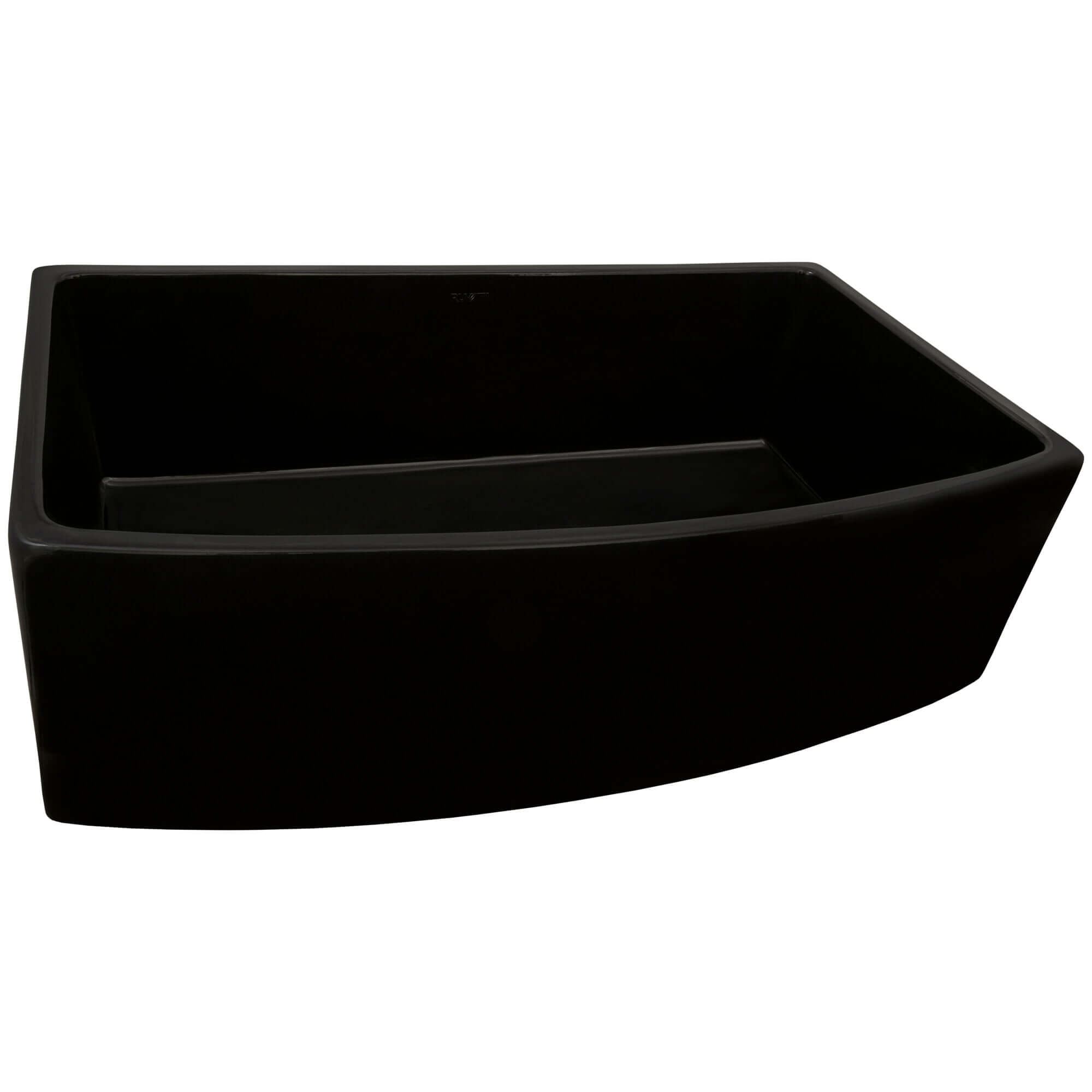 Fiamma Model: RVL2398BK Ruvati 33 inch Fireclay Black Farmhouse Kitchen Sink Bow Front Curved Apron Single Bowl – RVL2398BK