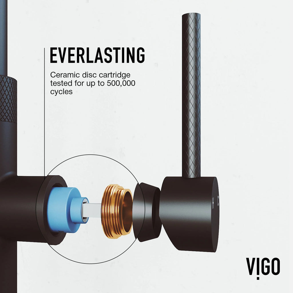 VIGO - Bristol Pull-Down Single Lever Kitchen Faucet In Matte Black Model# VG02033MB