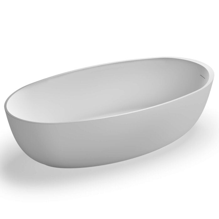Canali Ruvati 66" Matte White epiStone Solid Surface Oval Freestanding Bathtub Canali – Model# RVB6719WH