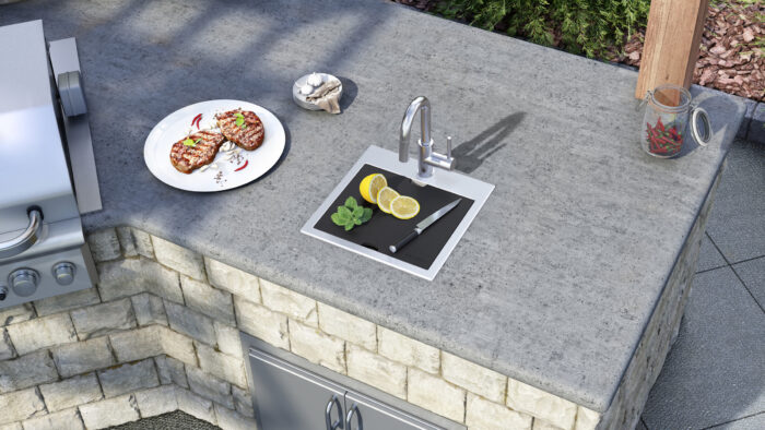 Merino Model: RVQ5215 Ruvati 15 x 15 inch Marine Grade T-316 Workstation Top Mount RV Boat Outdoor Sink Stainless Steel – Model# RVQ5215