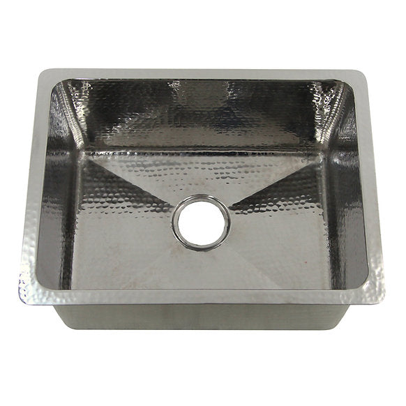 Nantucket Sinks - 23" Stainless Steel Hammered Rectangle Kitchen Sink Model# KSSH2318-9