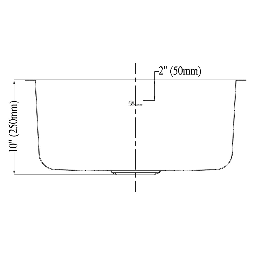 Dawn 21" Single Bowl 16 Gauge Undermount Stainless Steel Kitchen Sink Model# DSU1916