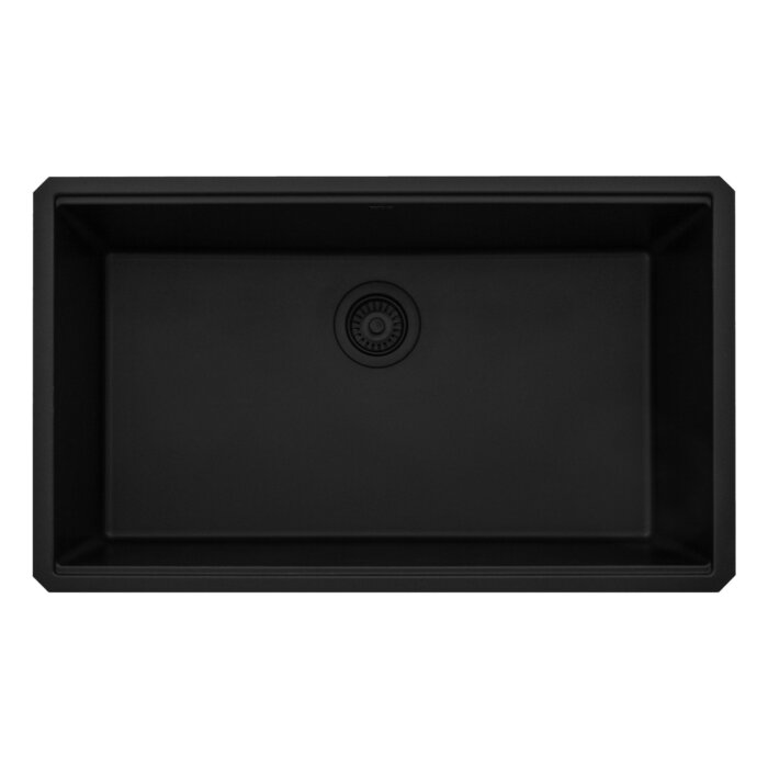 epiStage Model: RVG2306BK Ruvati 33-inch Undermount Workstation Granite Composite Quartz Kitchen Sink Matte Black – RVG2306BK