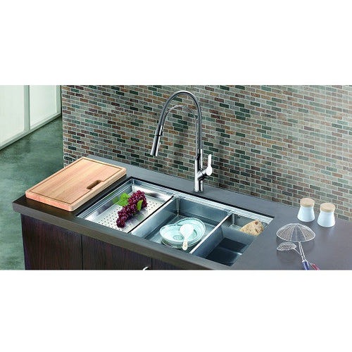 Dawn Single-Lever Pull-Out Spray Kitchen Faucet In Brushed Nickel Model# AB50 3364BN