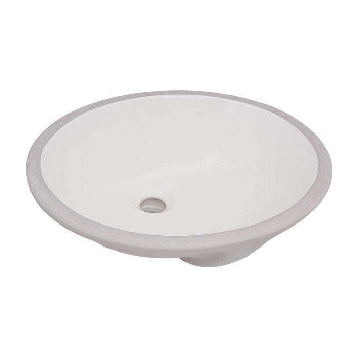 Krona Model: RVB0618BC Ruvati 16 x 13 inch Undermount Bathroom Sink Biscuit Oval Porcelain Ceramic with Overflow – RVB0618BC