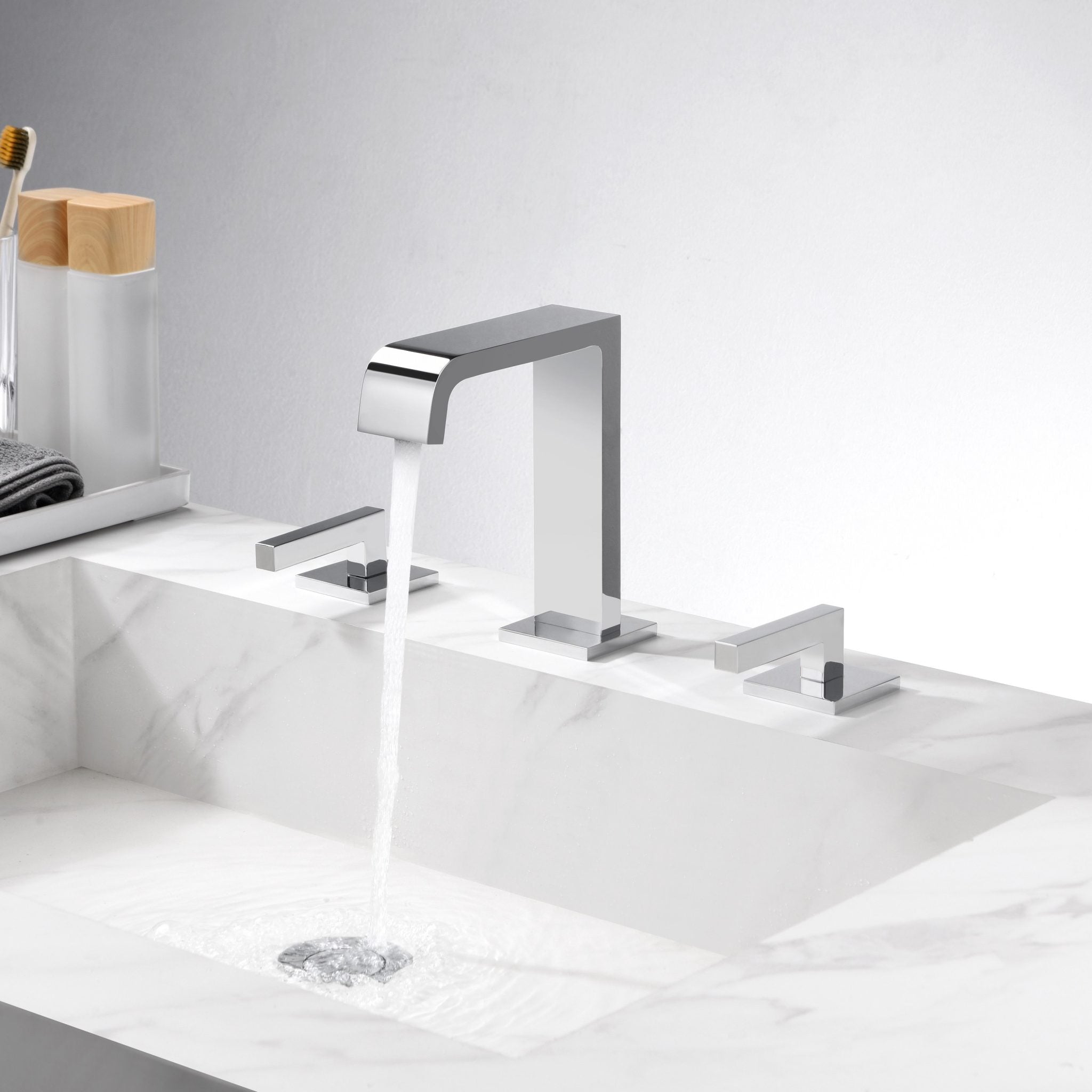 Oakland Double Handle 6-8″ Widespread Bathroom Sink Faucet with Pop Up Drain – Model# KSB8233C