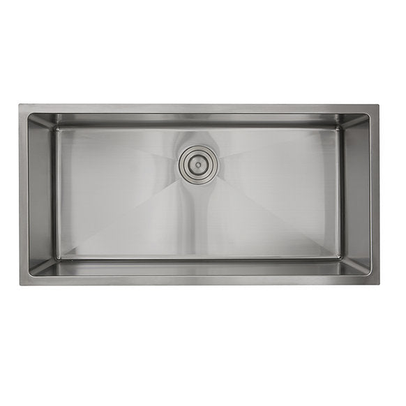 Nantucket Sinks - 36" Pro Series Oversized Rectangle Single Bowl Undermount Small Radius Stainless Steel Kitchen Sink Model# SR3618-16