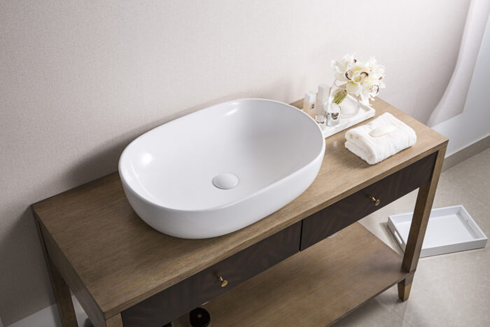Vista Model: RVB0424 Ruvati 24 x 16 inch Bathroom Vessel Sink White Oval Above Vanity Countertop Porcelain Ceramic – RVB0424