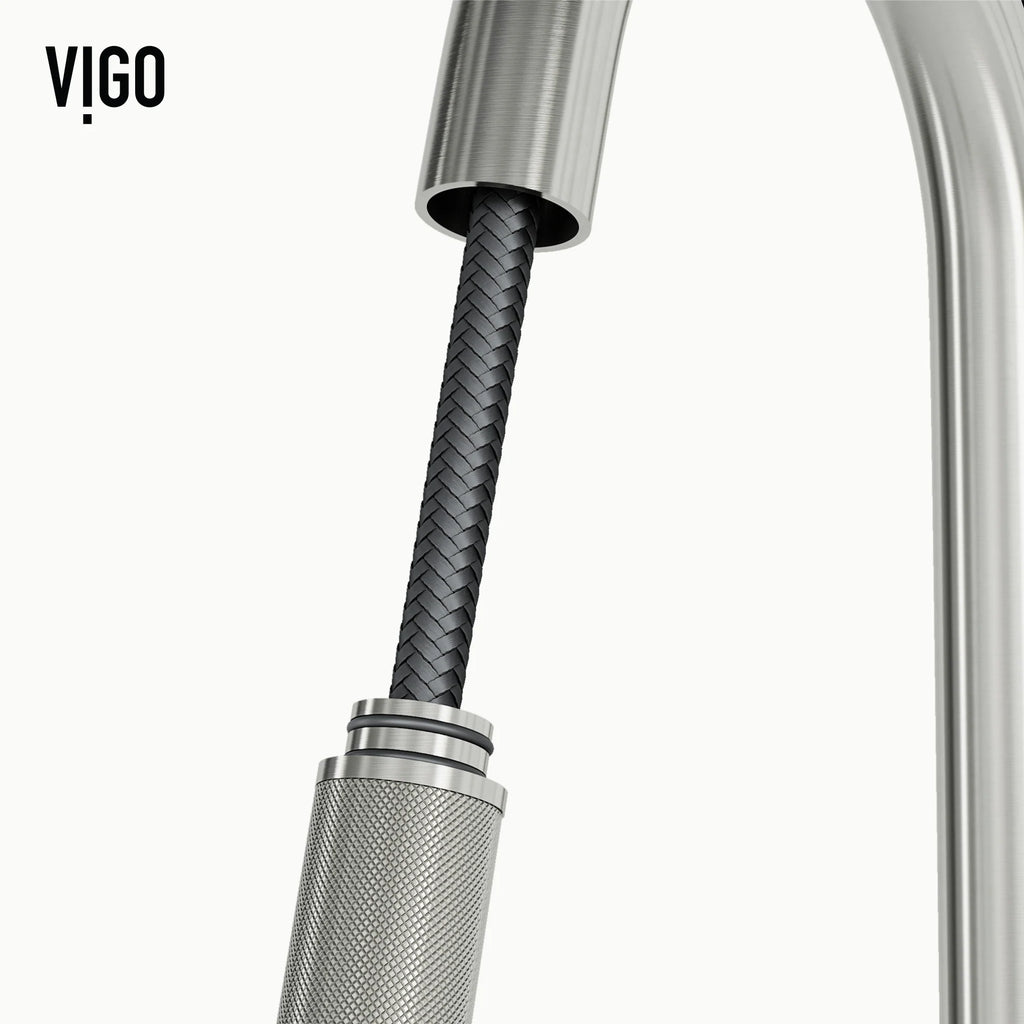 VIGO - Gramercy 17" Single Handle Smart Pull-Down Kitchen Touchless Faucet In Stainless Steel Model# VG02008STS