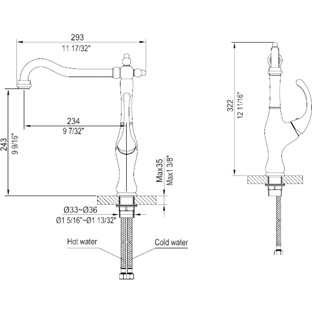 Dawn Single-Lever Kitchen Faucet In Brushed Nickel Model# AB08 3152BN