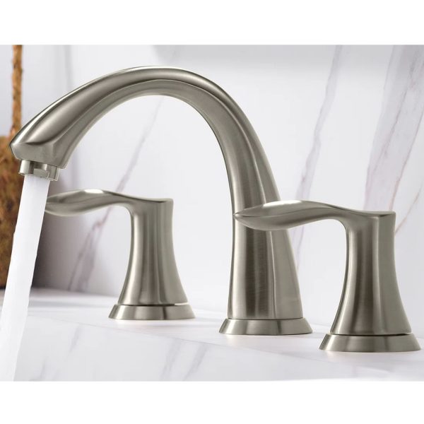 Oakland Wide Spread Bathroom Sink Faucet with Pop Up Drain in Brushed Nickel Model# KSB8232BN