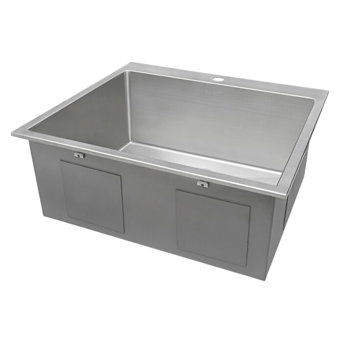 Forma Pro Model: RVU6015 Ruvati Topmount Laundry Utility Sink 25" x 22" x 12" Rounded Corners Deep 16 Gauge Stainless Steel – Model# RVU6015
