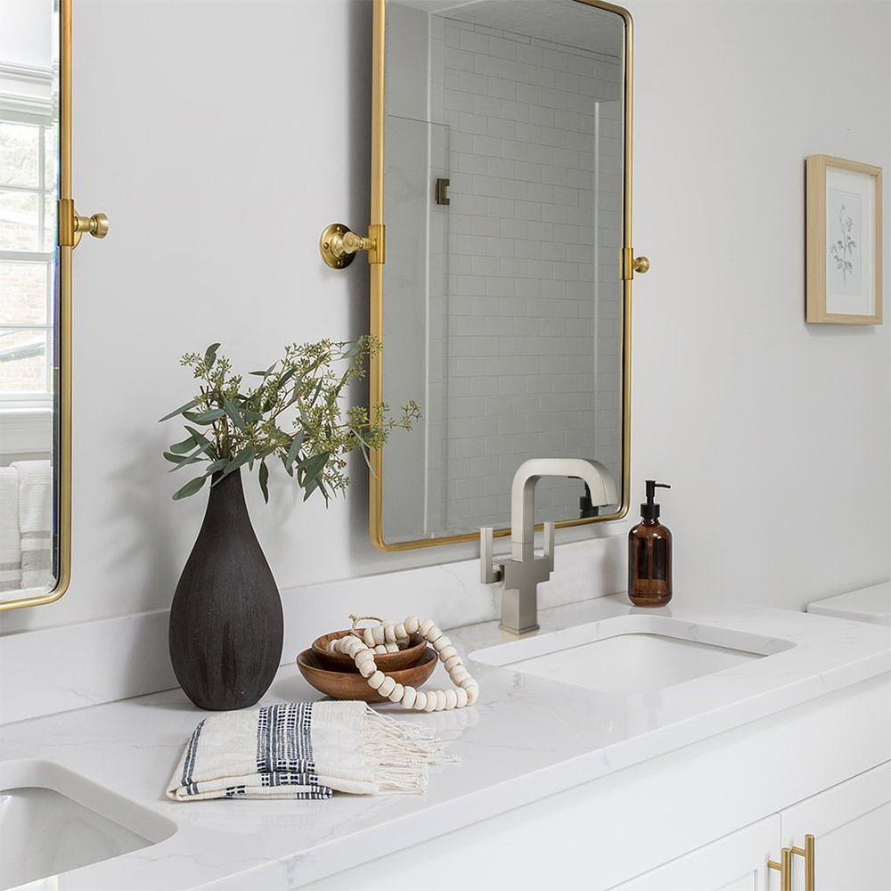 Oakland Two Handles Bathroom Sink Faucet with Pop Up Drain in Brushed Nickel Model# KSB1216BN