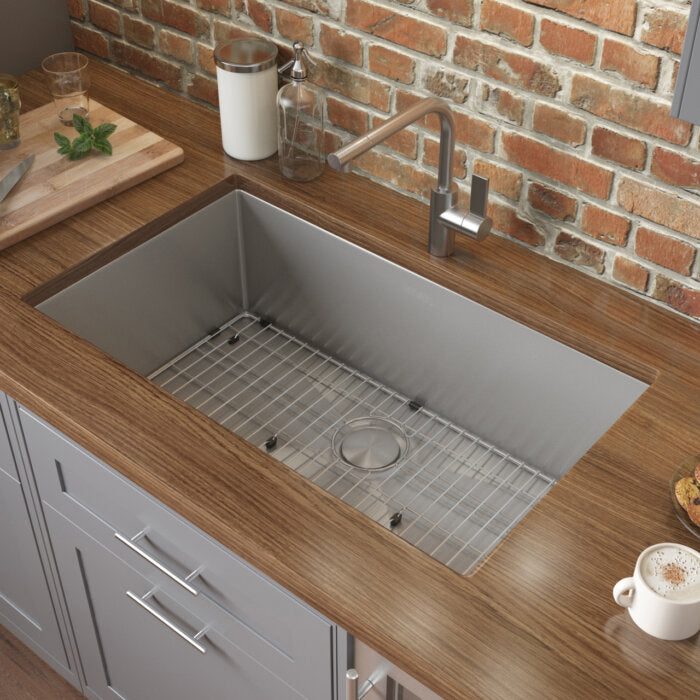 Gravena Ruvati 32-inch Undermount 16 Gauge Rounded Corners Kitchen Sink Stainless Steel Single Bowl – Model# RVH7400