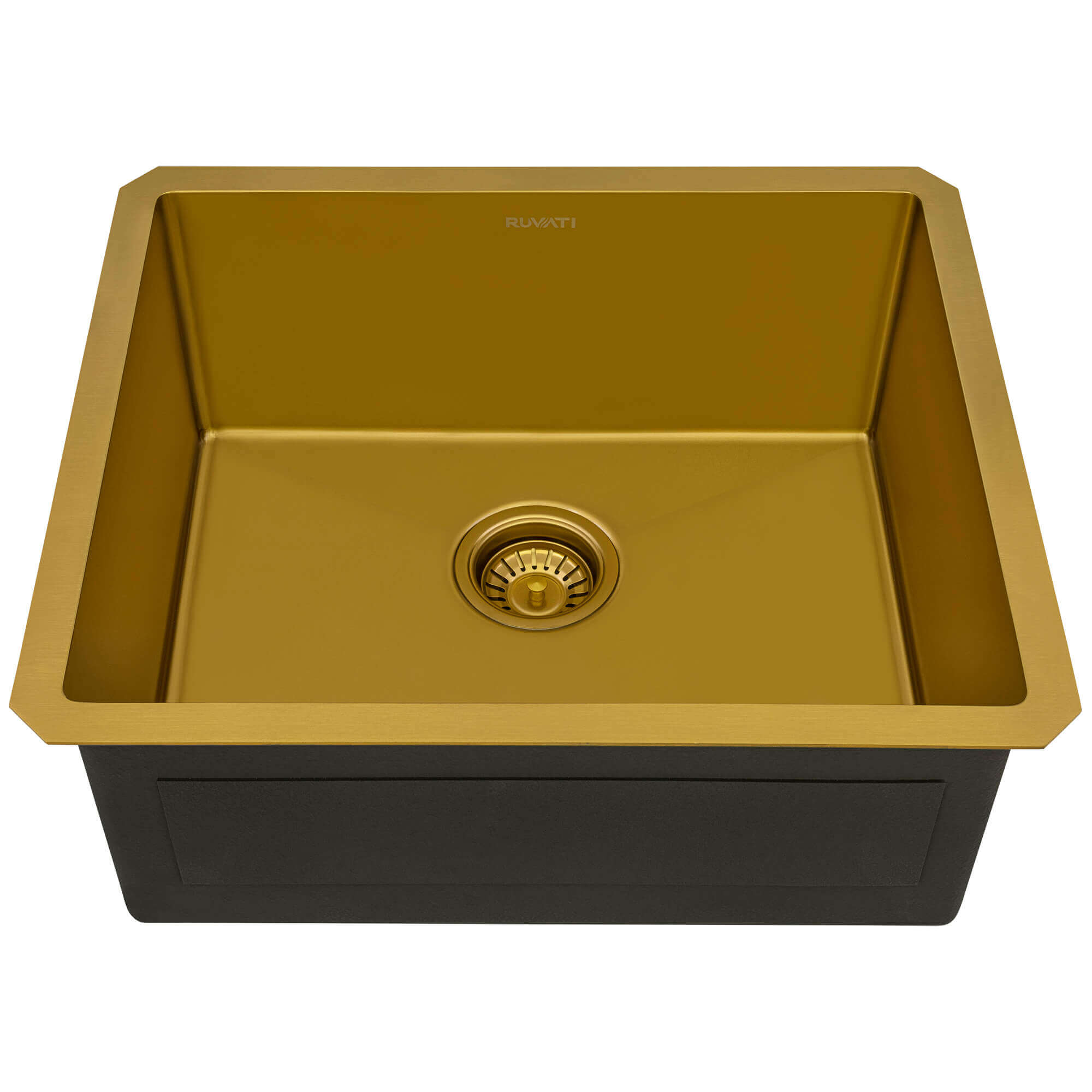 Terraza Ruvati 21-inch Matte Gold Stainless Steel Undermount Bar Prep Kitchen Sink 16 Gauge Rounded Corners Single Bowl – Model# RVH7121GG