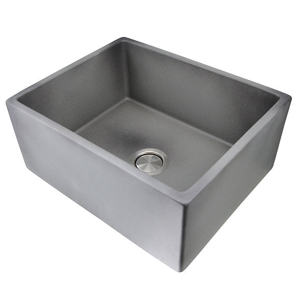 Nantucket Sinks - 23" Farmhouse Fireclay Sink With A Glazed Finish In Concrete Model# FCFS2418S-Concrete