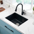 Oakland 23″ Undermount Granite Composite Single Bowl Kitchen Sink In Black Model# KGU23189BK