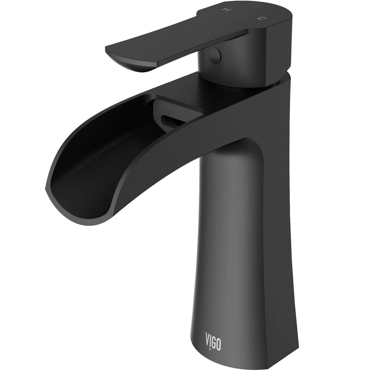 VIGO - Paloma Single Hole Single Handle Open Front Bathroom Faucet In Matte Black Model# VG01041MB