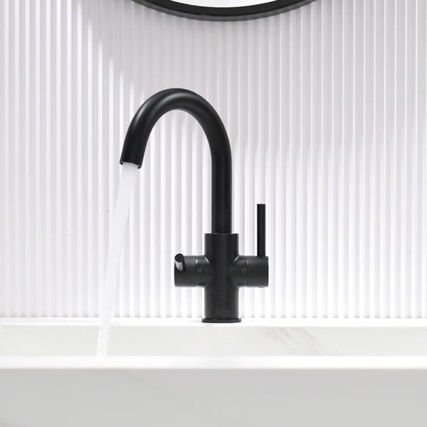 Oakland Two Handles Bathroom Sink Faucet with Pop Up Drain in Matte Black Model#KSB1217MB