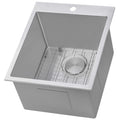 Forma Pro Ruvati Top Mount Laundry Utility Sink 18" x 22" x 12" Rounded Corners Deep 16 Gauge Stainless Steel – Model# RVU6018