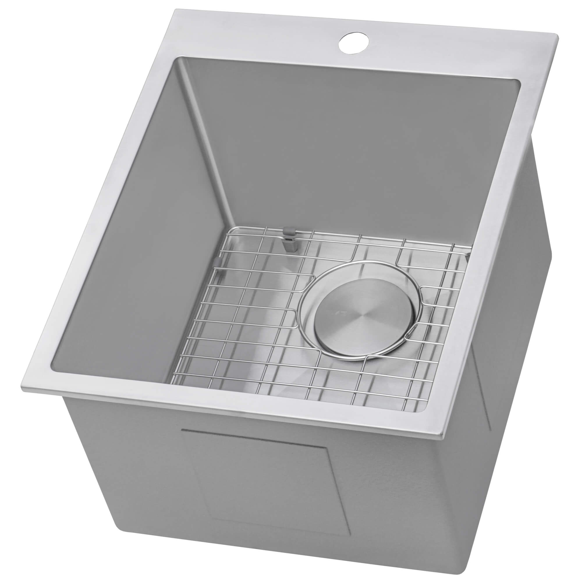 Forma Pro Ruvati Top Mount Laundry Utility Sink 18" x 22" x 12" Rounded Corners Deep 16 Gauge Stainless Steel – Model# RVU6018
