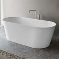 Omnia Ruvati 67-inch White epiStone Solid Surface Oval Freestanding Bathtub Omnia Matte – Model# RVB6750WH