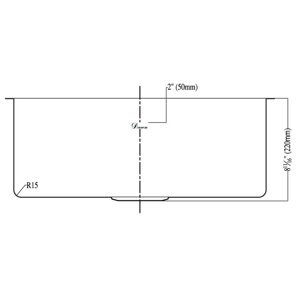 Dawn 22" Small Radius Undermount Single Bowl Stainless Steel Kitchen Sink Model# SRU201609-N